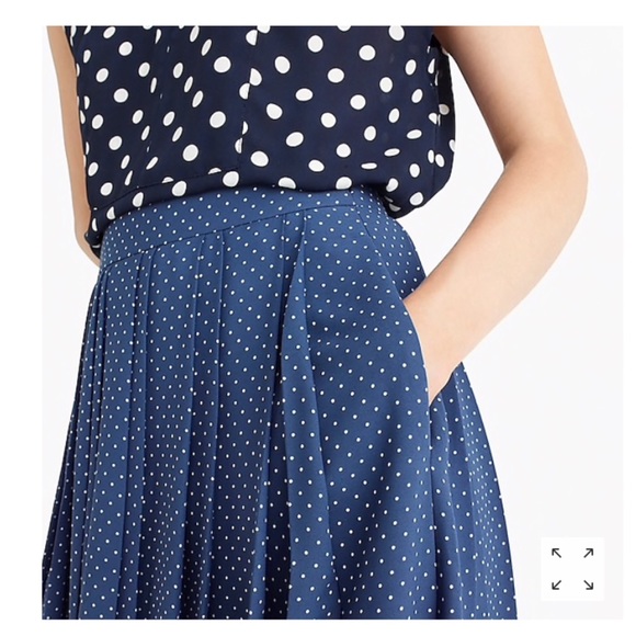 J. Crew Pleated Midi Skirt in Polka Dots - Picture 5 of 8